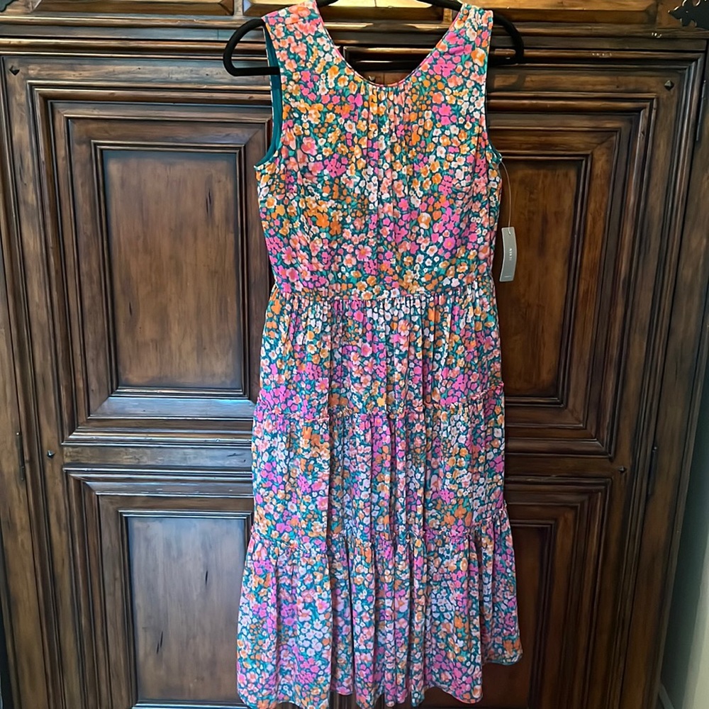 Jcrew sleeveless midi floral dress size S